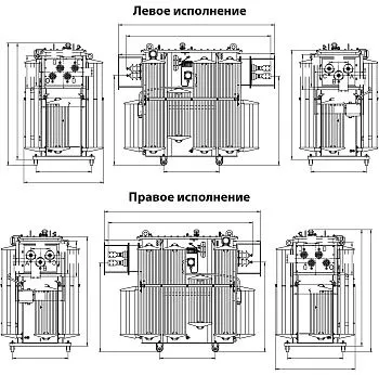 Фото чертежа ТМЗ 250/10/0,4 Фото чертежа ТМЗ 250/10/0,4